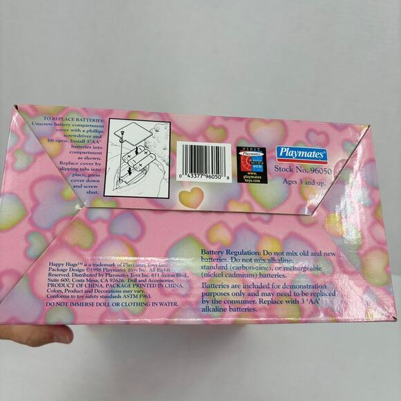 Vintage 1998 Playmates Happy Hugs Doll Hug Me I Glow Giggles Talks 14 Inch NOS - Picture 9 of 11